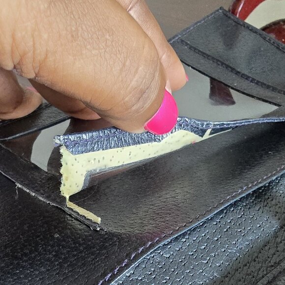 Vintage Gucci Sherry Line Blue Coated Canvas and Leather Slim Wallet 70's/80s - Picture 9 of 13